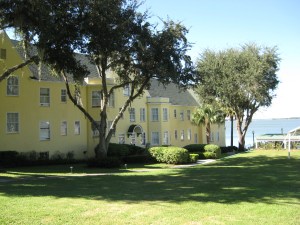 Terrace Building from the side overlooking Lake Dora, the 1930 photo was taken at the door in the middle of this picture. 