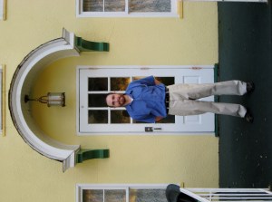 At the same side door of the Terrace Building as the 1930 photo. 