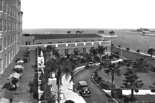 View from the balcony above the front entrance. 