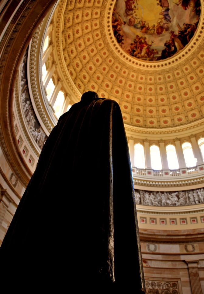 It was underneath this awesome scene that President Coolidge accepted the statute of Andrew Jackson, April 15, 1928. 