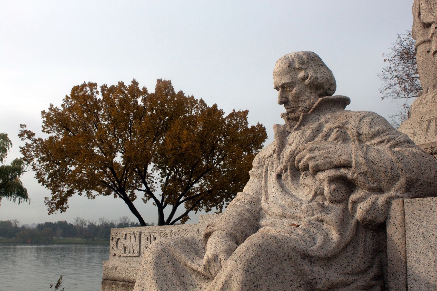John Ericsson Memorial, sculpted by James Earle Fraser from pink Milford granite. Fraser would create some of the most iconic images of modern time, from the Buffalo nickel, the bronze of General Patton at West Point, the Franklin Memorial in Philadelphia and the Contemplation of Justice atop the Supreme Court Building in Washington. 