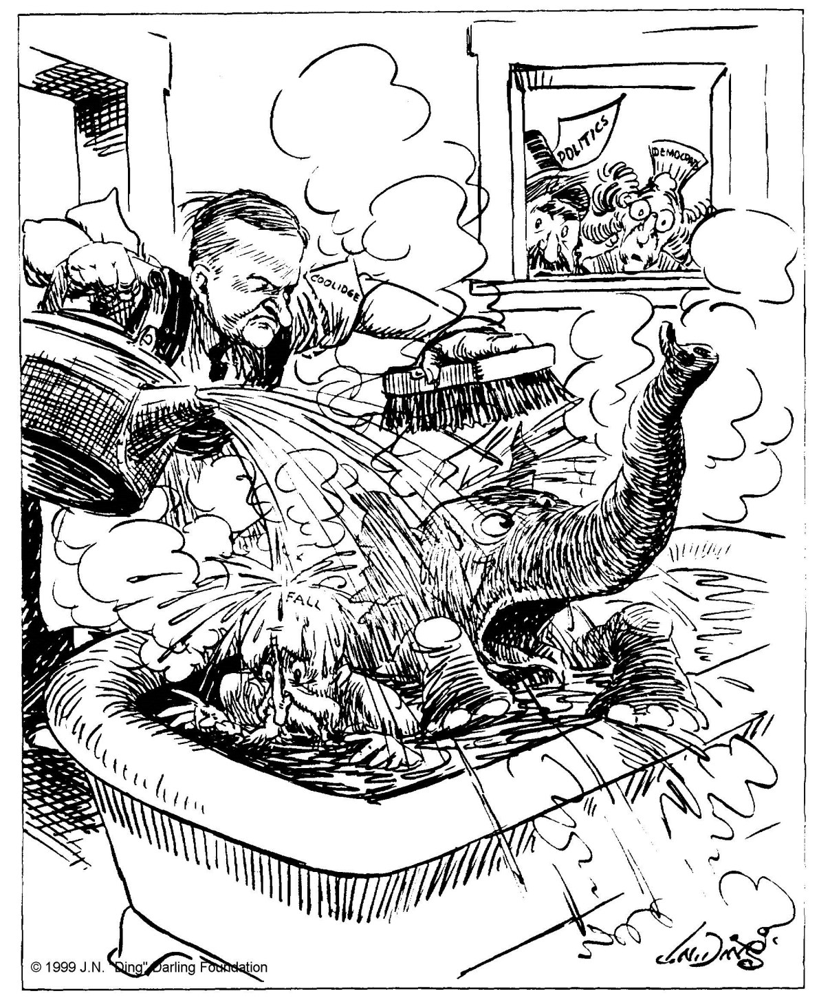 "Ata boy, Cal, if you want it done well do it yourself," by "Ding" Darling, Des Moines Register, january 31, 1924 