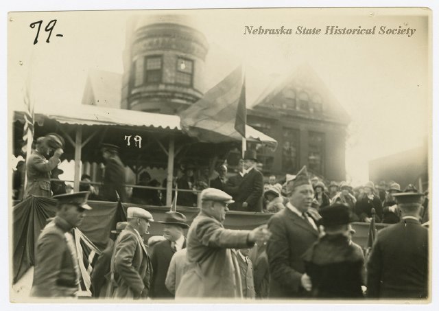 President on a temporary stage at the American Legion Convention, October 6, 1925. Courtesy of the Nebraska State Historical Society. 