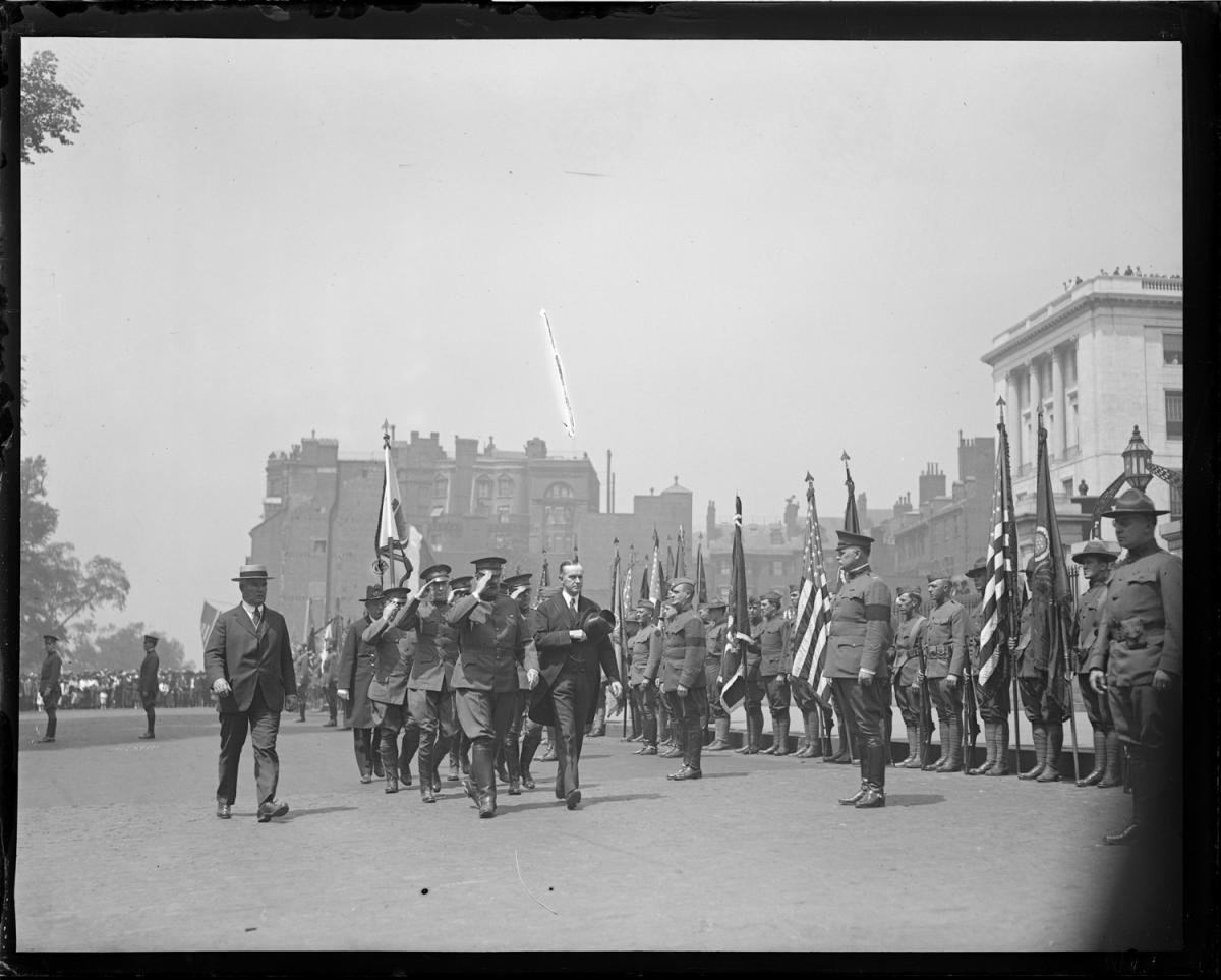 Governor Coolidge marches past the State House, Boston, June 14, 1919. Courtesy of Leslie Jones Photography. 