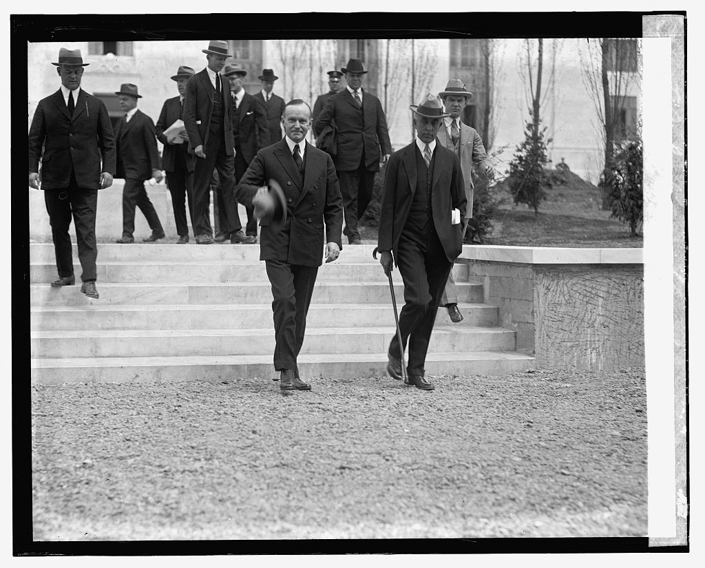 The President and his secretary, C. Bascom Slemp. 