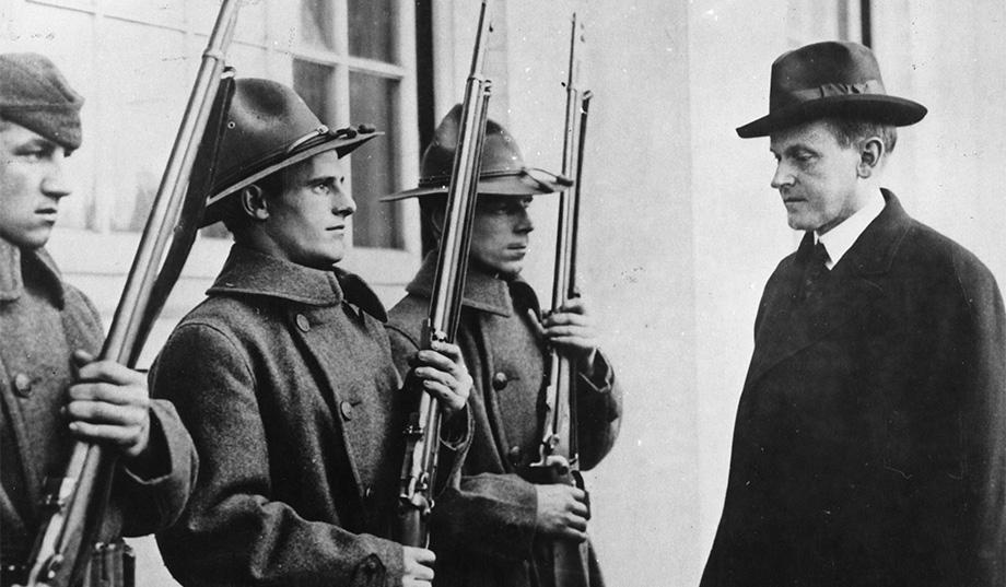 Governor Coolidge reviewing some of the State Guard, called to restore order and observance of the law in Boston. 