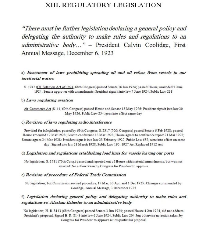 Regulatory Legislation