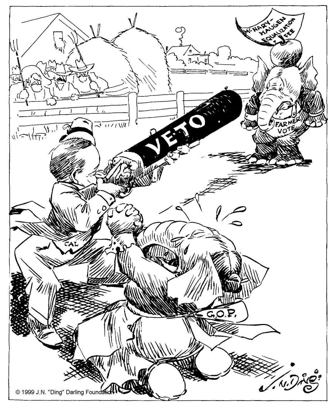 "William Tell and Family" by "Ding" Darling, 1927. Courtesy of the University of Iowa.