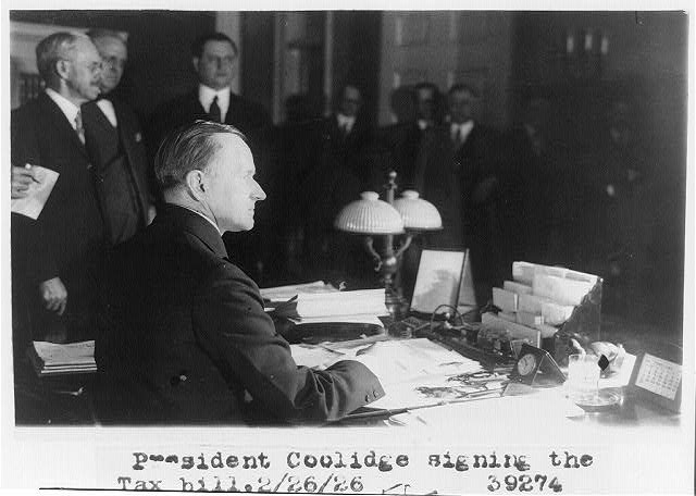 CC signs 1926 Tax Bill 2-2-6-26