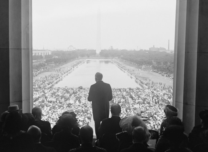 President Warren Harding (1865-1923) at the dedication Lincoln Memorial, June 30, 1922.